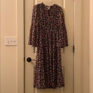 Michael Kors XS long sleeve floral dress (NAVY)